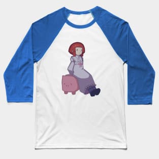 Girl on a pig Baseball T-Shirt